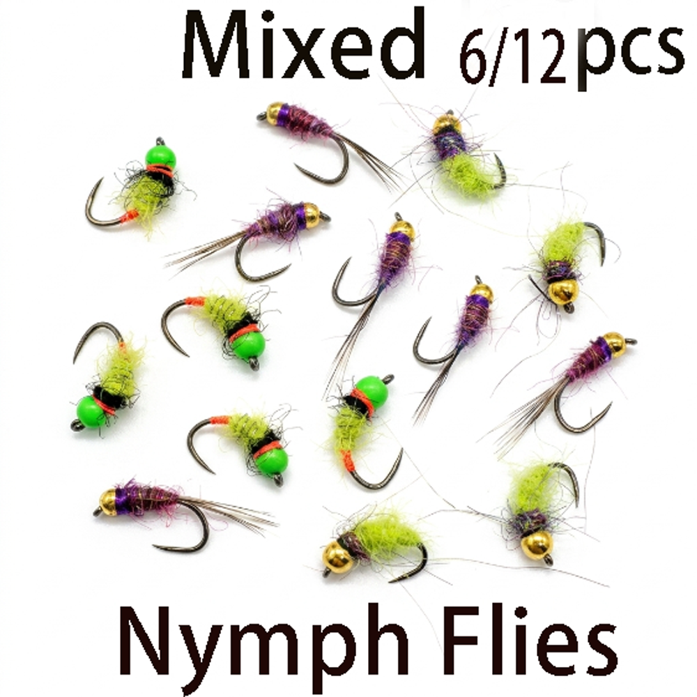 6/12Pcs Mixed Wet Nymph Fly Fi - огляд і ціна Fishing Hook Assortment