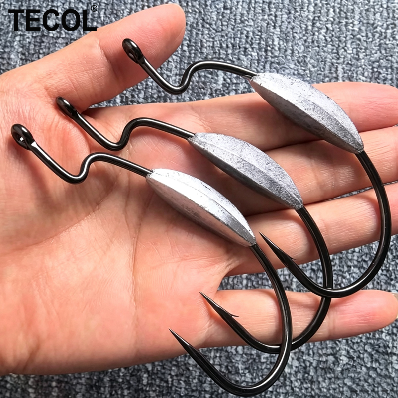 TECOL 3PCS 6/0 8/0 10/0 Weight - огляд і ціна Fishing Hook Weedless