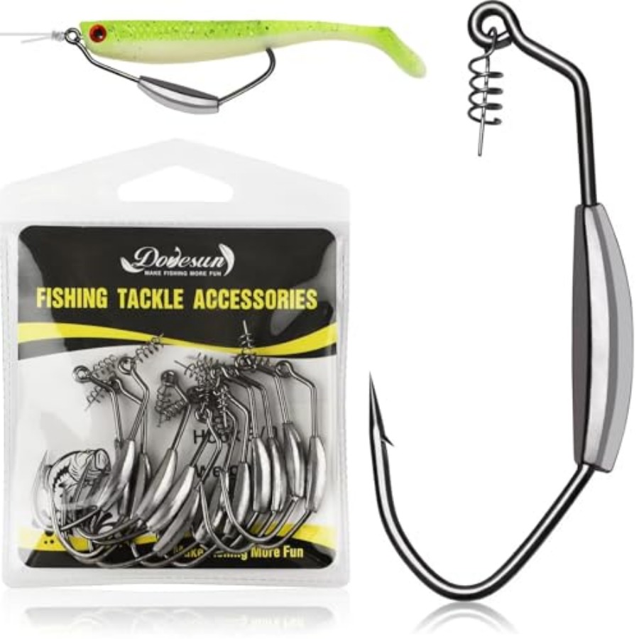 12PCS/44PCS Weighted Swimbait  - огляд і ціна Fishing Hook Weedless
