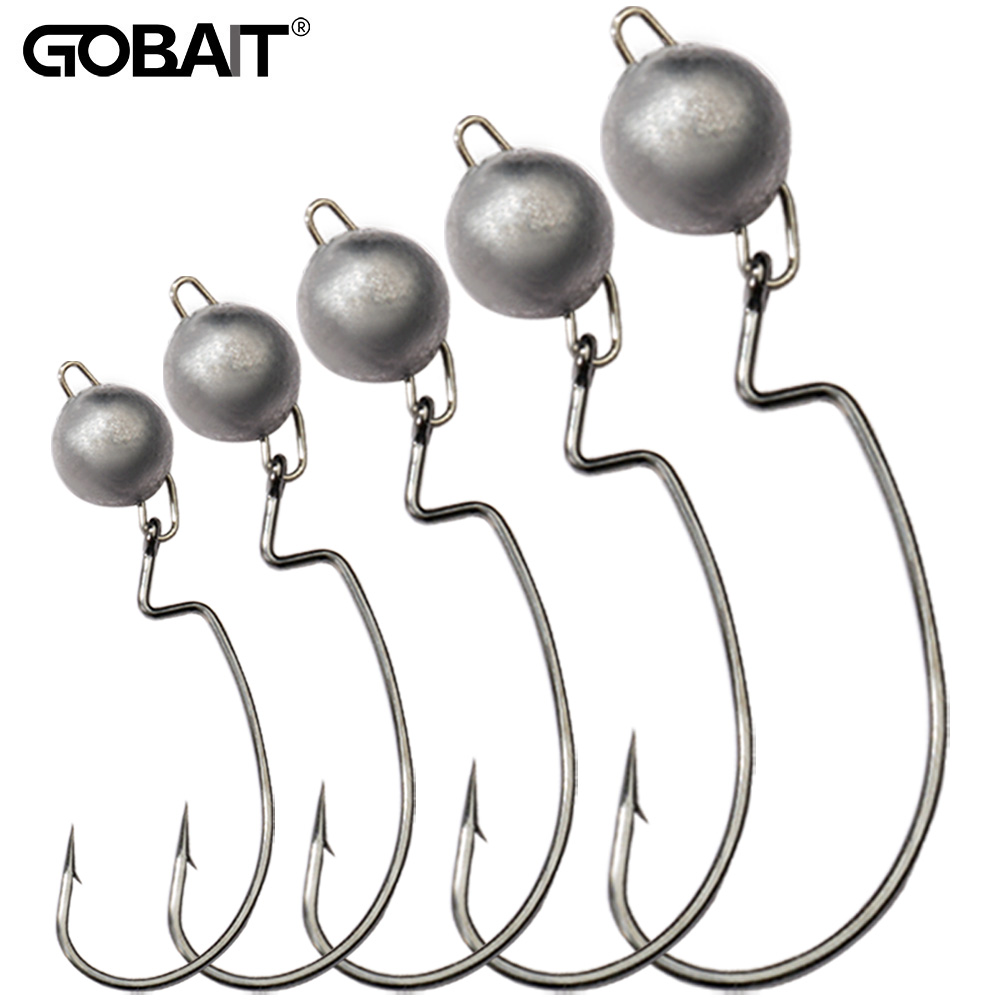 5Pcs Metal Jig Head Worm Hooks - огляд і ціна Fishing Hook Weedless