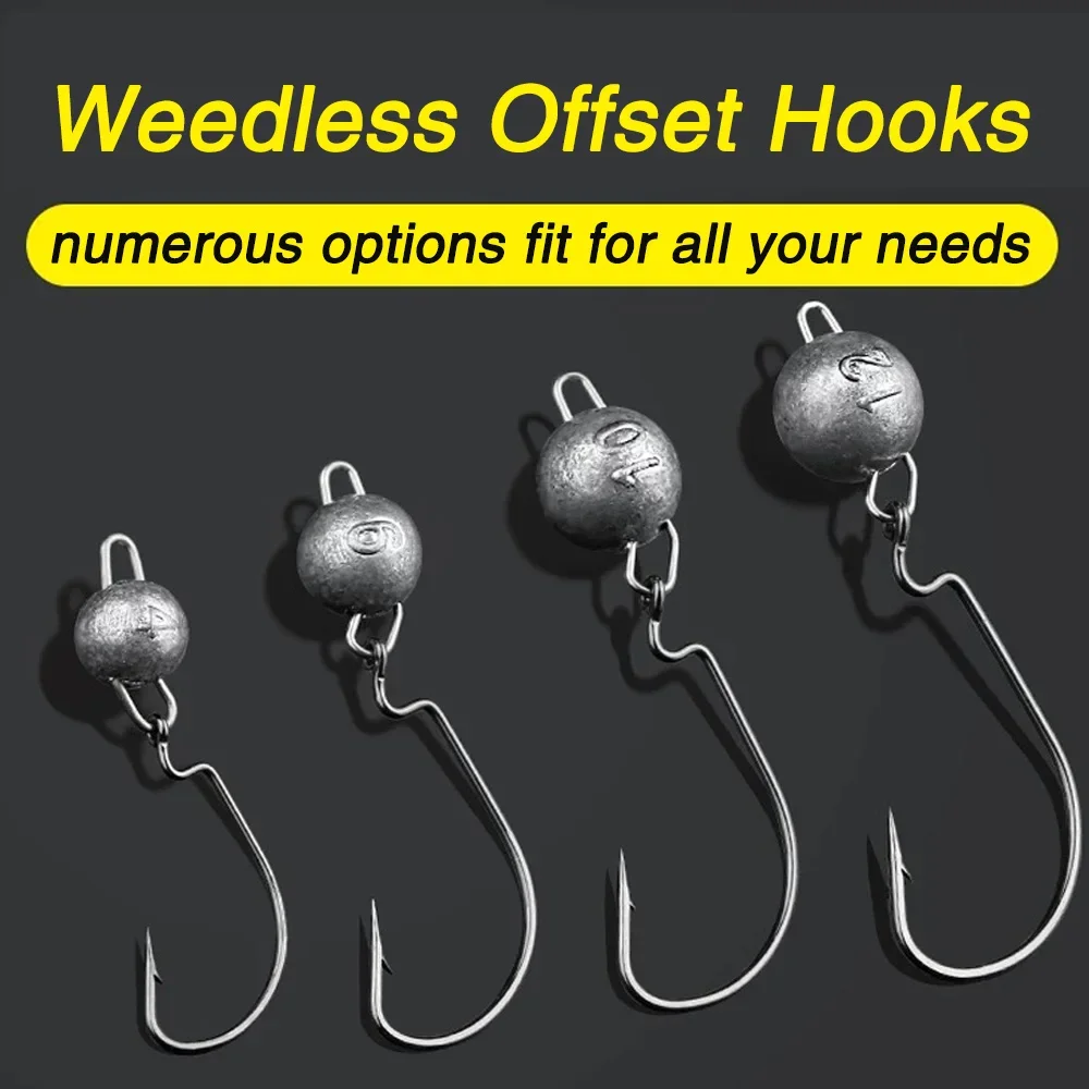 5Pcs Metal Jig Head Worm Hooks - огляд і ціна Fishing Hook Weedless