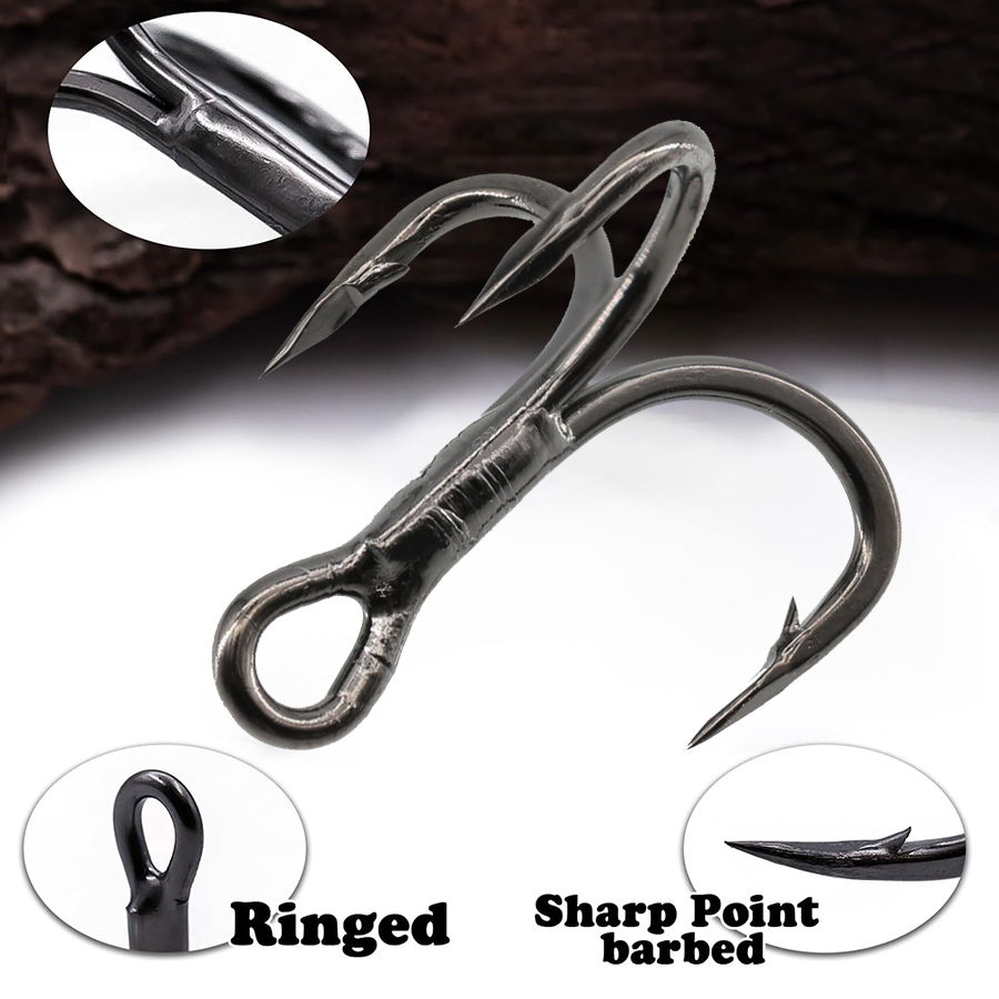 6X Fishing Treble Hooks Black  - огляд і ціна Fishing Hook Assortment