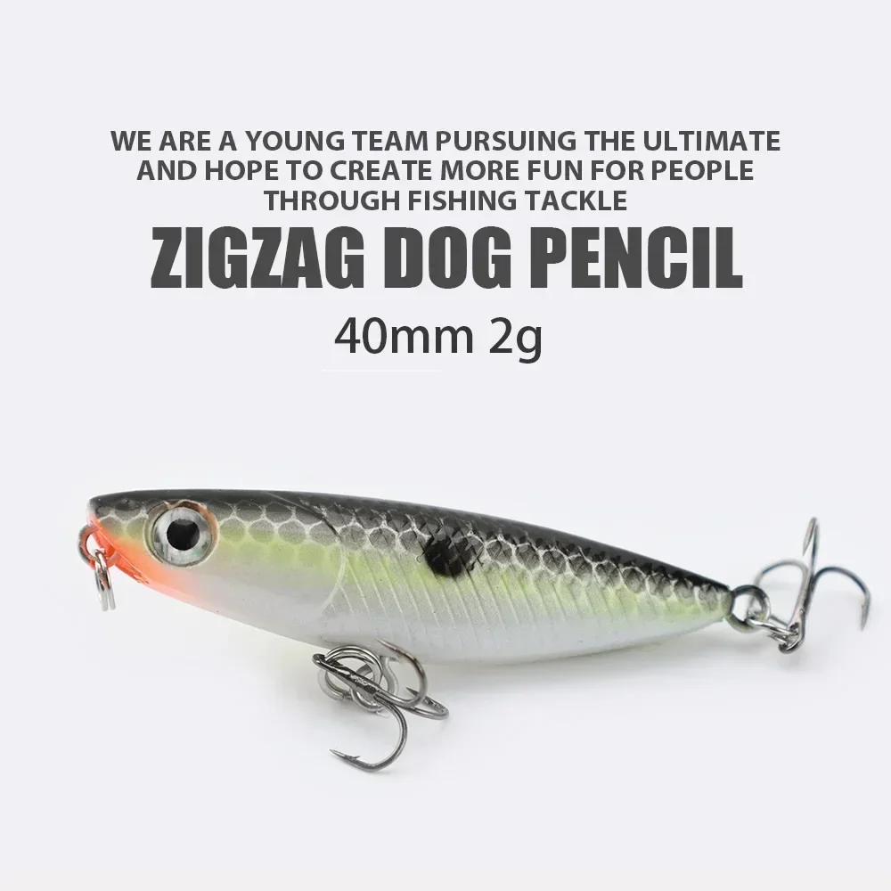 45mm 1.9g 1pcs Zigzag Dog Penc - огляд і ціна Fishing Hook Treble